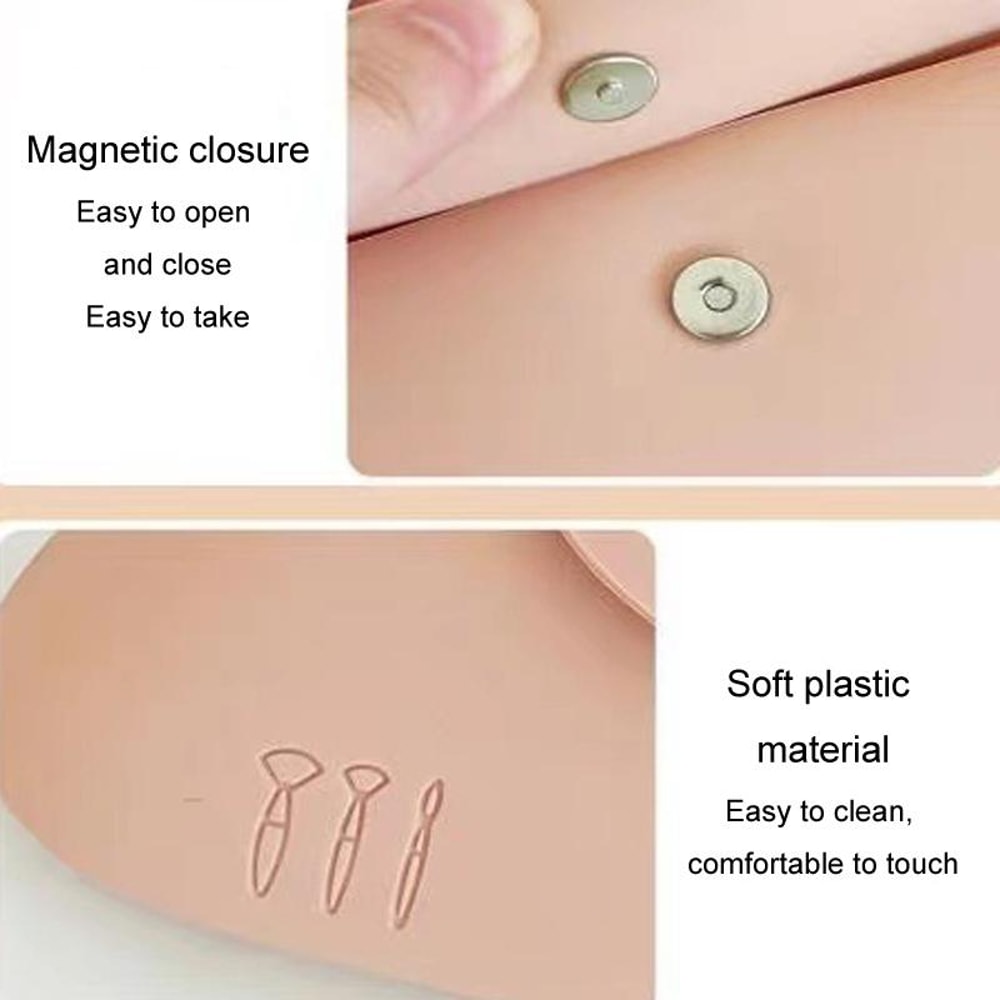 Portable Silicone Makeup Brush Holder Large Capacity Cosmetic Organizer 3
