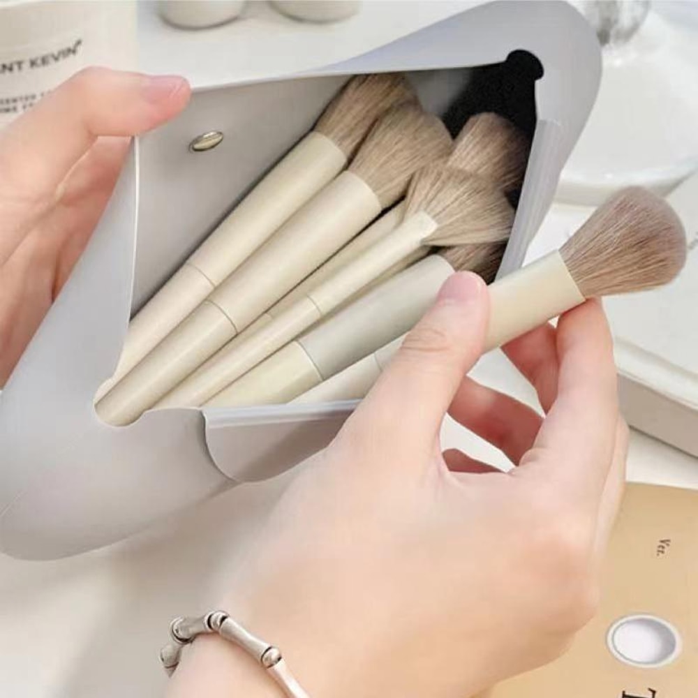 Portable Silicone Makeup Brush Holder Large Capacity Cosmetic Organizer 5