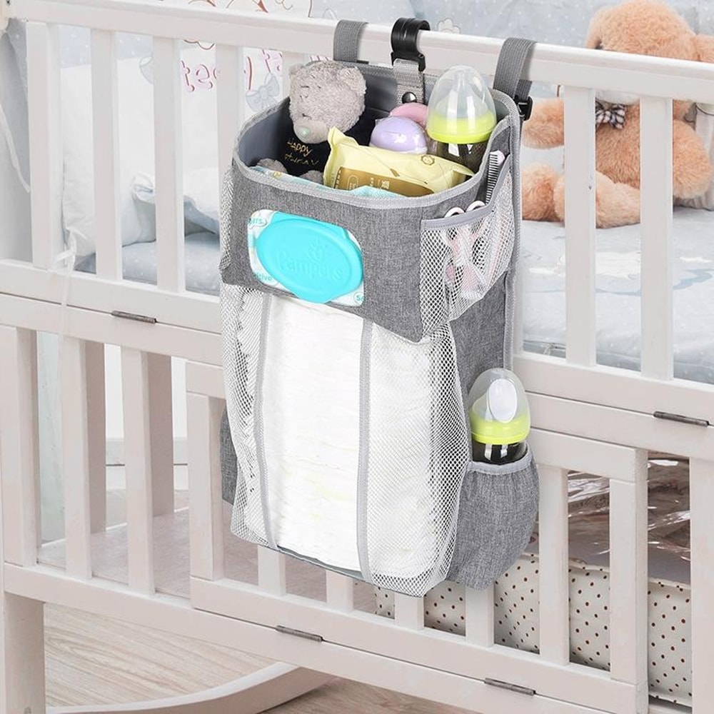 Multifunctional Baby Crib Organizer Detachable Diaper Storage Bag 3