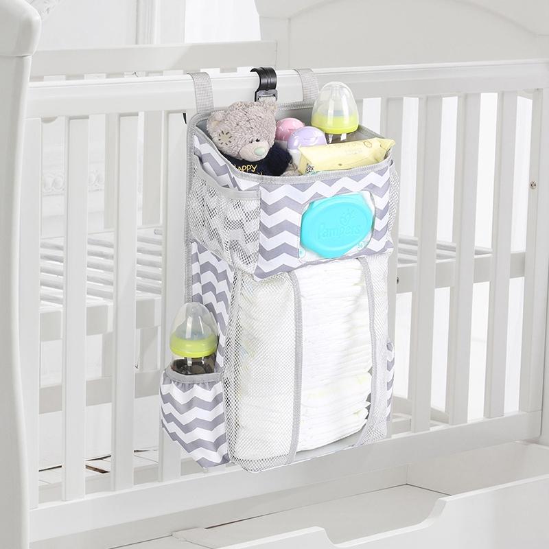 Multifunctional Baby Crib Organizer Detachable Diaper Storage Bag 4