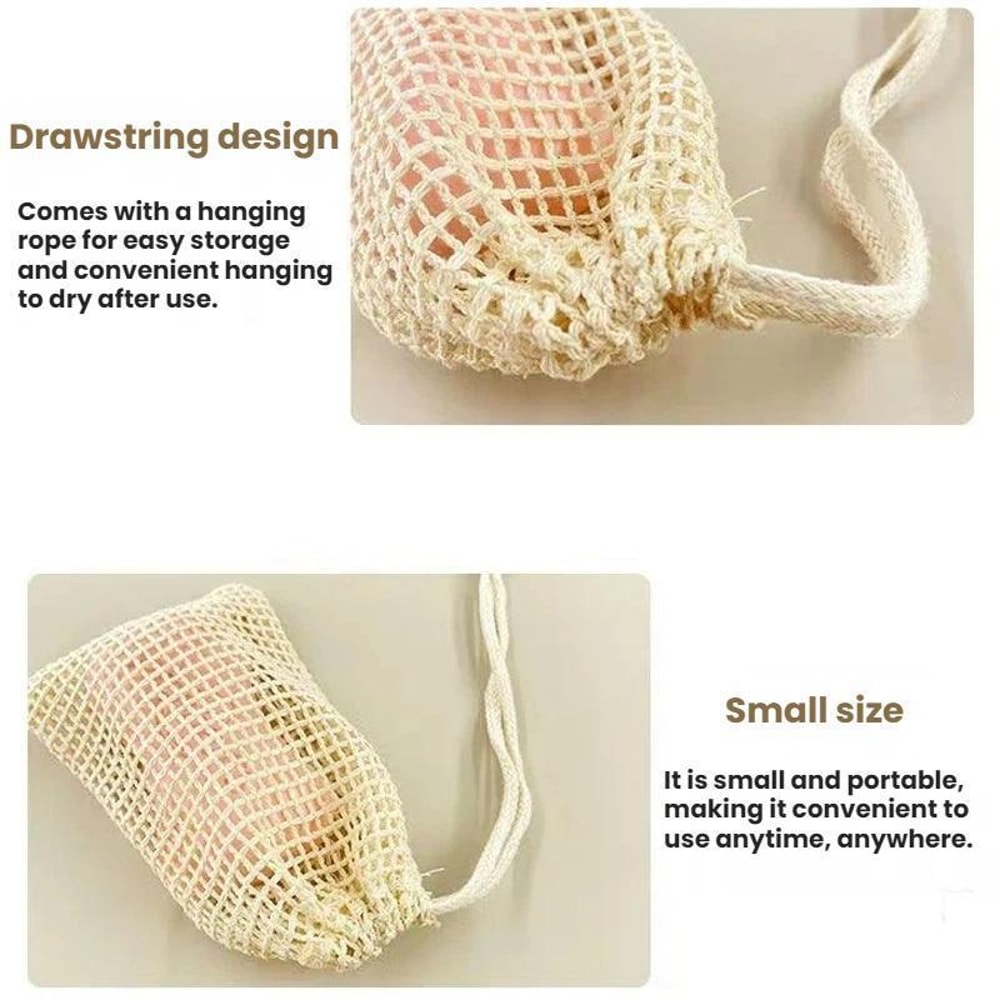 Premium Cotton Linen Soap Storage Bag Foaming Bath Net for Gentle Cleansing