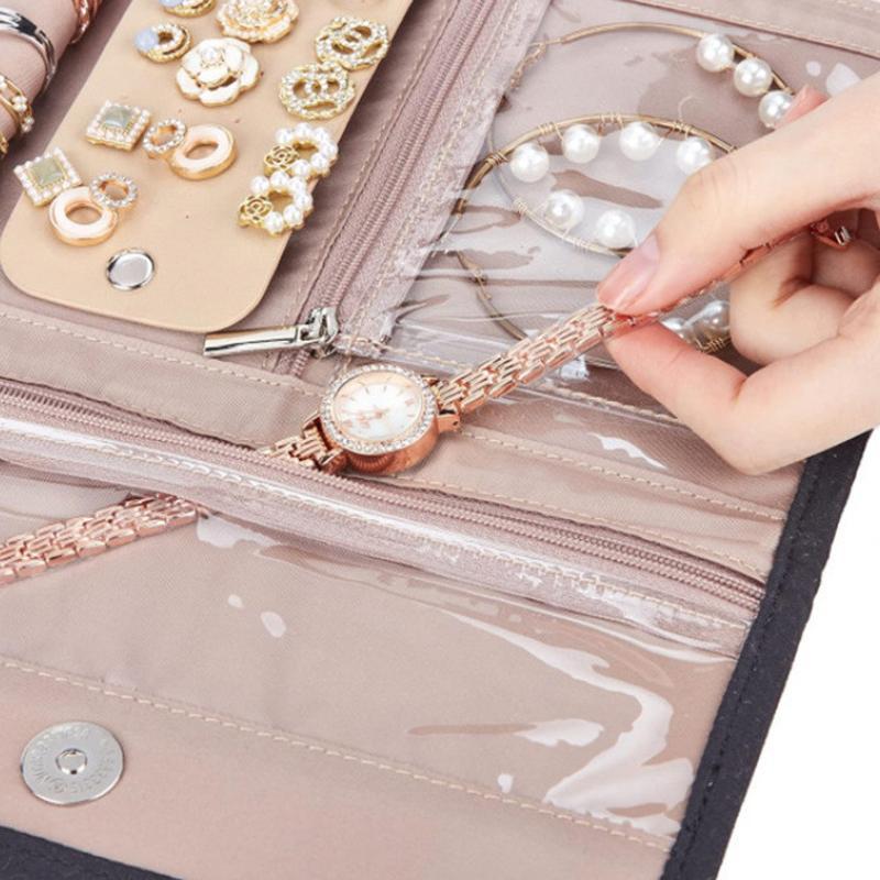 Jewelry Roll Bag Portable Earring Organizer 3