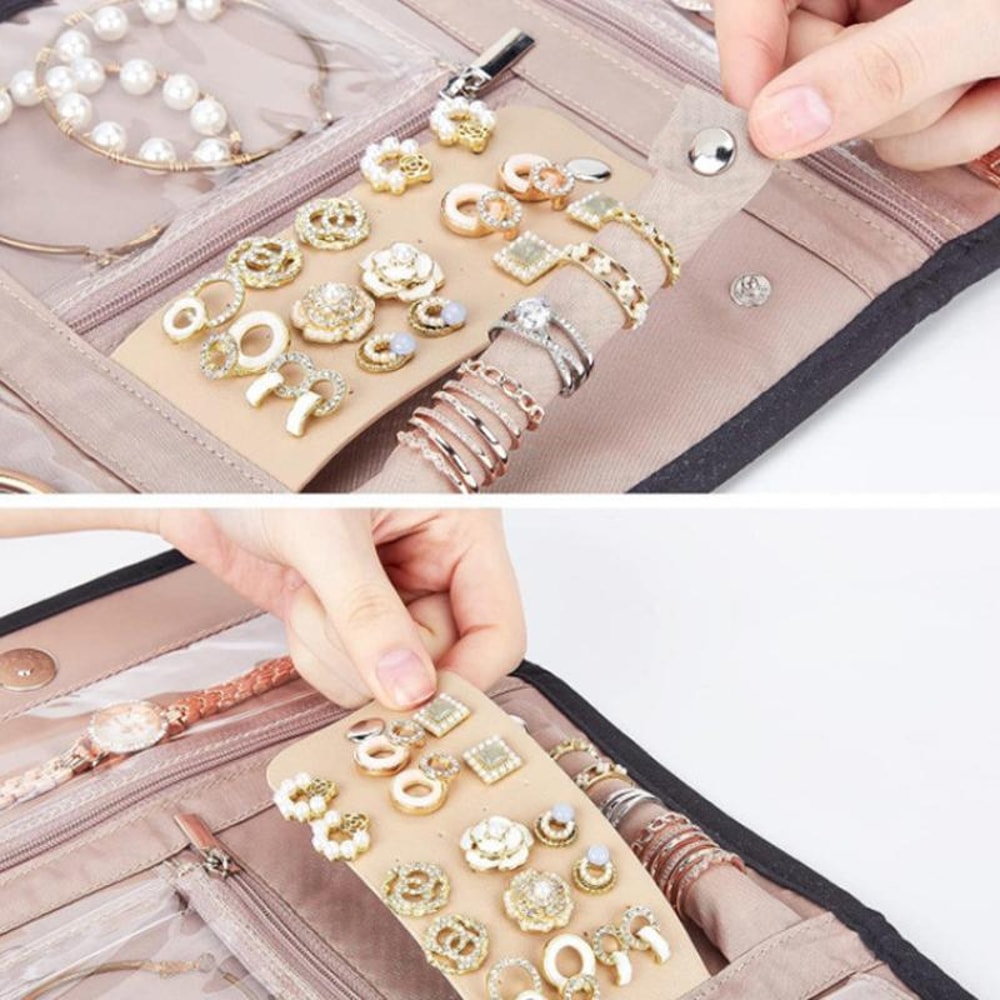 Jewelry Roll Bag Portable Earring Organizer 4