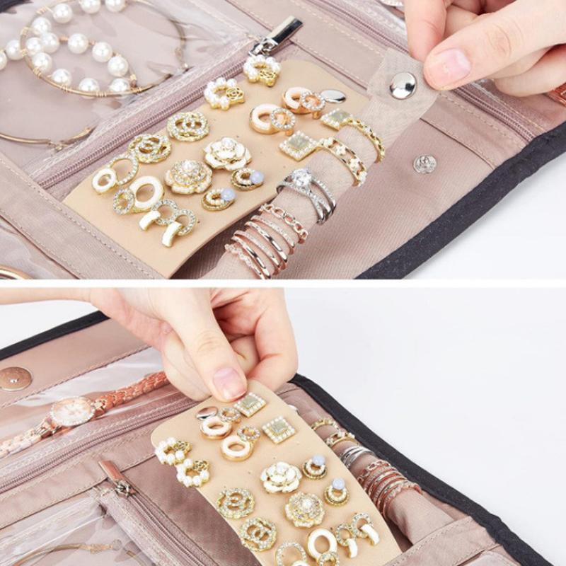 Jewelry Roll Bag Portable Earring Organizer 4
