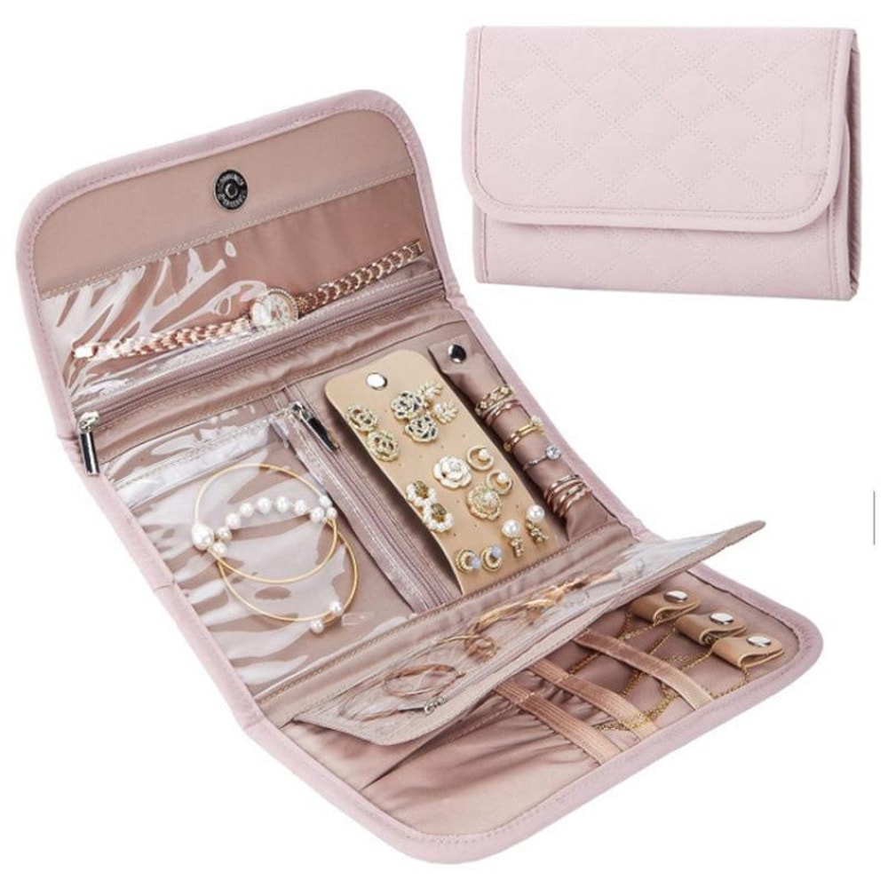 Jewelry Roll Bag Portable Earring Organizer 7