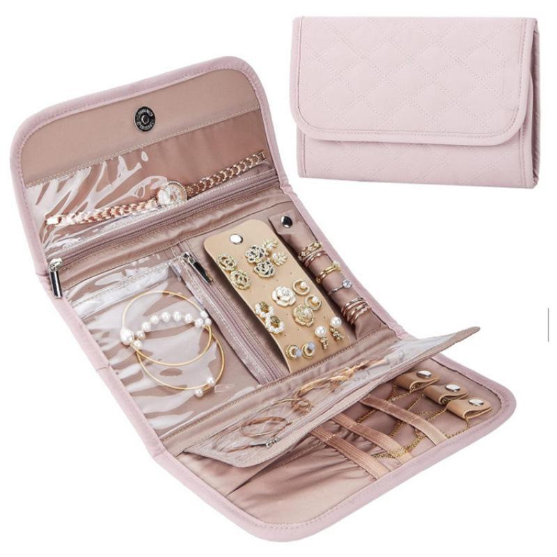 Jewelry Roll Bag Portable Earring Organizer 7