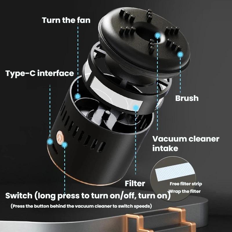 Mini Portable Vacuum Cleaner Compact Car Ashtray Vacuum Desktop Cleaning Tool 1