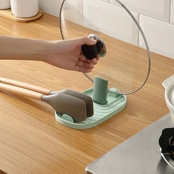 folding pot lid organizer & kitchen storage rack space saving stove top holder