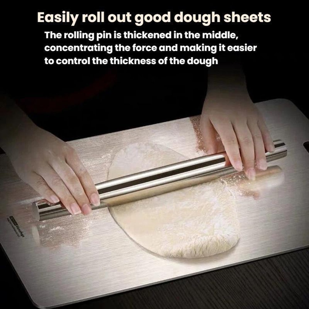 Premium Stainless Steel Rolling Pin for Baking & Dough Preparation