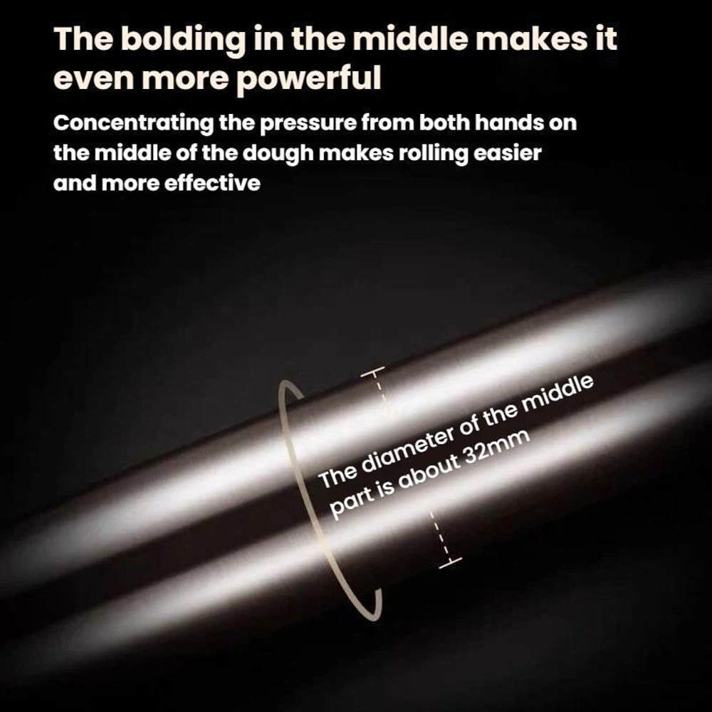 Premium Stainless Steel Rolling Pin for Baking & Dough Preparation