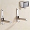 Adjustable Wall Mounted Microwave Shelf Stainless Steel Organizer with Hooks