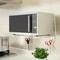 Adjustable Wall Mounted Microwave Shelf Stainless Steel Organizer with Hooks