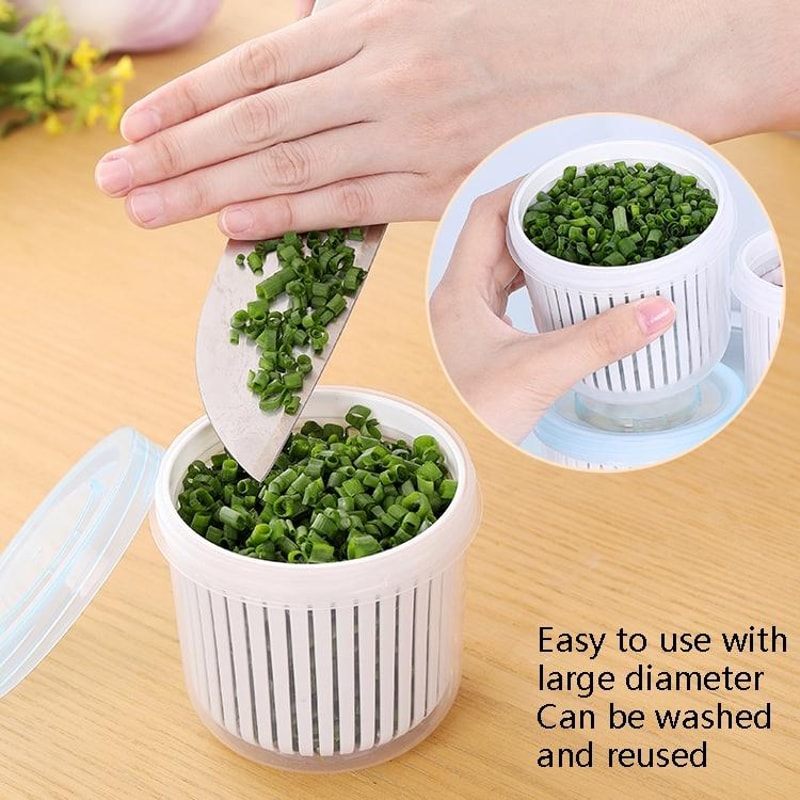 Premium Onion & Garlic Storage Box with Drainage Refrigerator Vegetable Keeper