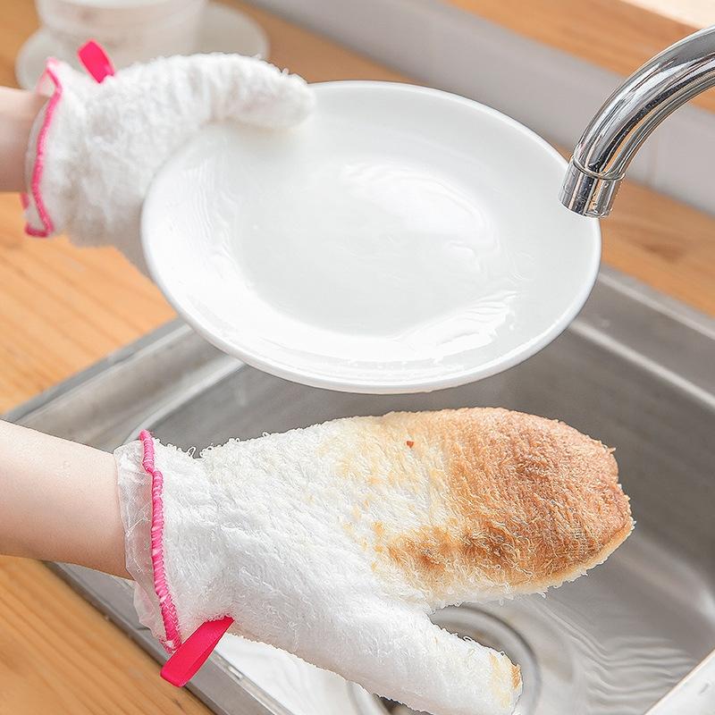 Premium Bamboo Fiber Dishwashing Gloves Reusable Kitchen Cleaning Gloves 5