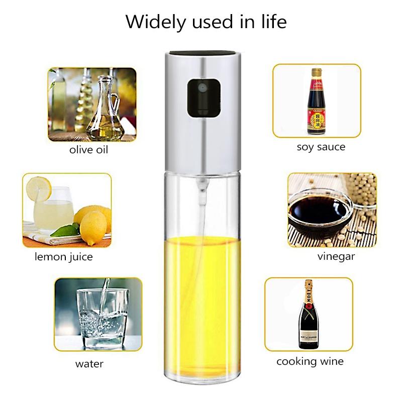 Premium Rose Gold Glass Olive Oil Spray Bottle Vinegar & Seasoning Dispenser