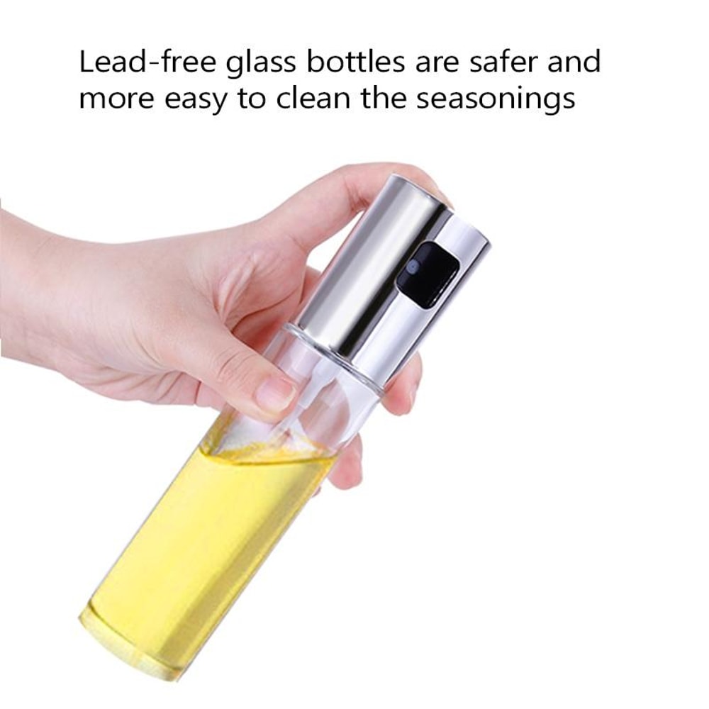 Premium Rose Gold Glass Olive Oil Spray Bottle Vinegar & Seasoning Dispenser