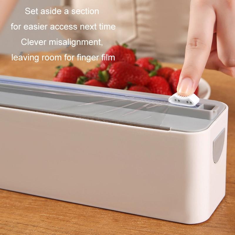 Wall Mounted Magnetic Cling Film Dispenser & Kitchen Paper Cutter