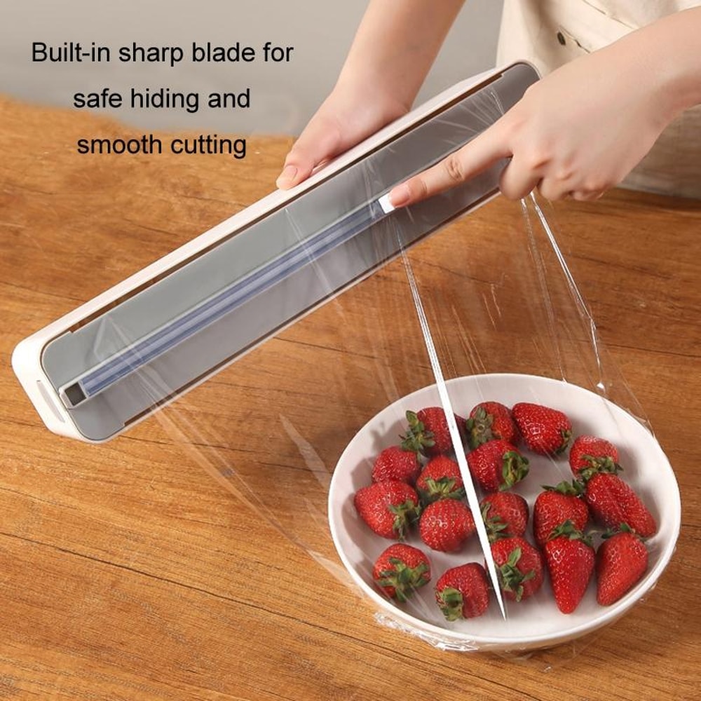 Wall Mounted Magnetic Cling Film Dispenser & Kitchen Paper Cutter