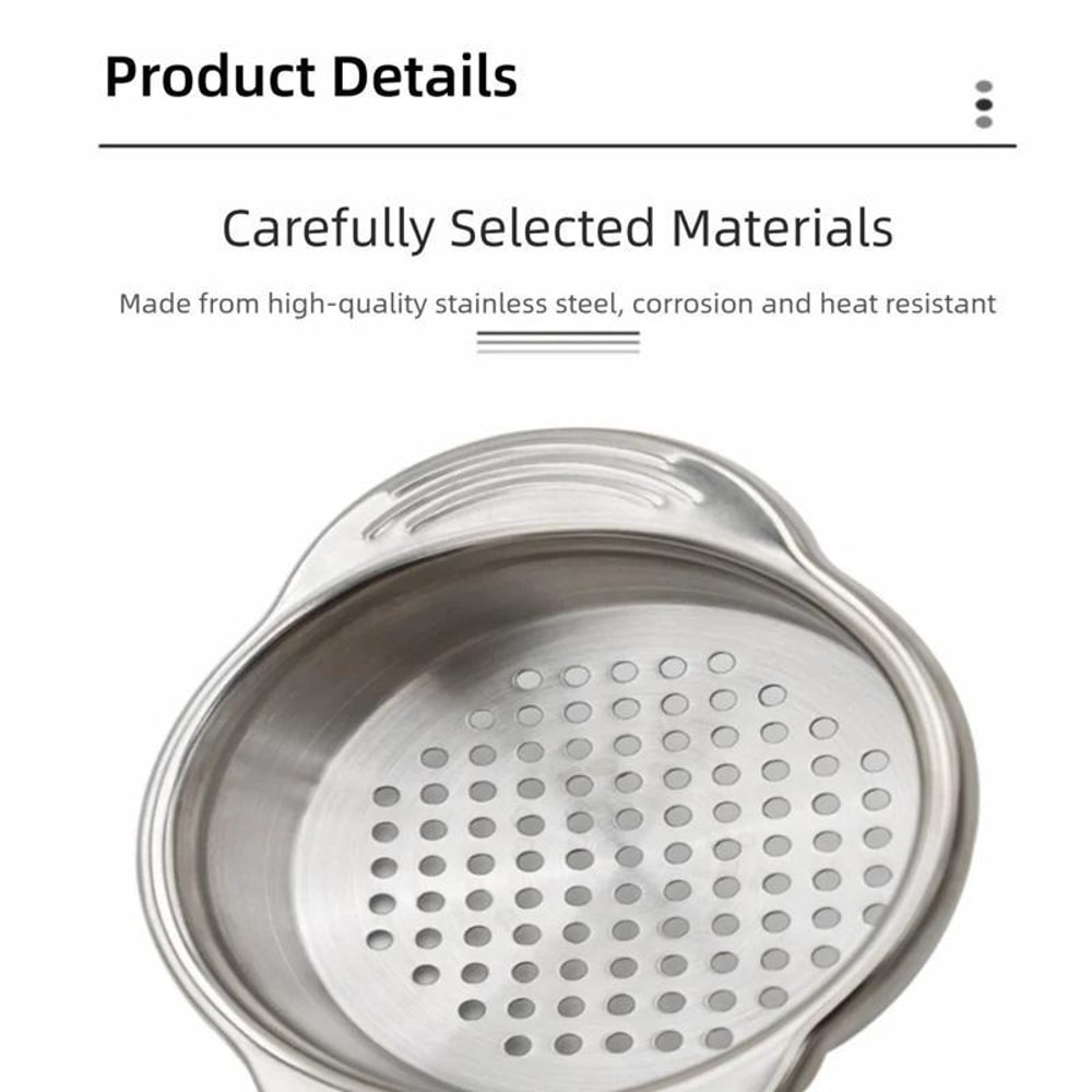 Stainless Steel Can Strainer with Non Slip Dual Handles