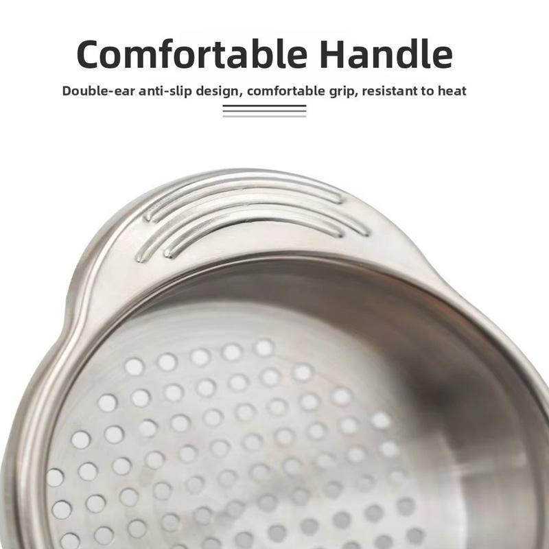 Stainless Steel Can Strainer with Non Slip Dual Handles