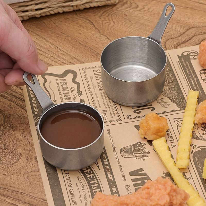 Stainless Steel Sauce Cup Kitchen Condiment Dispenser Bowl 6