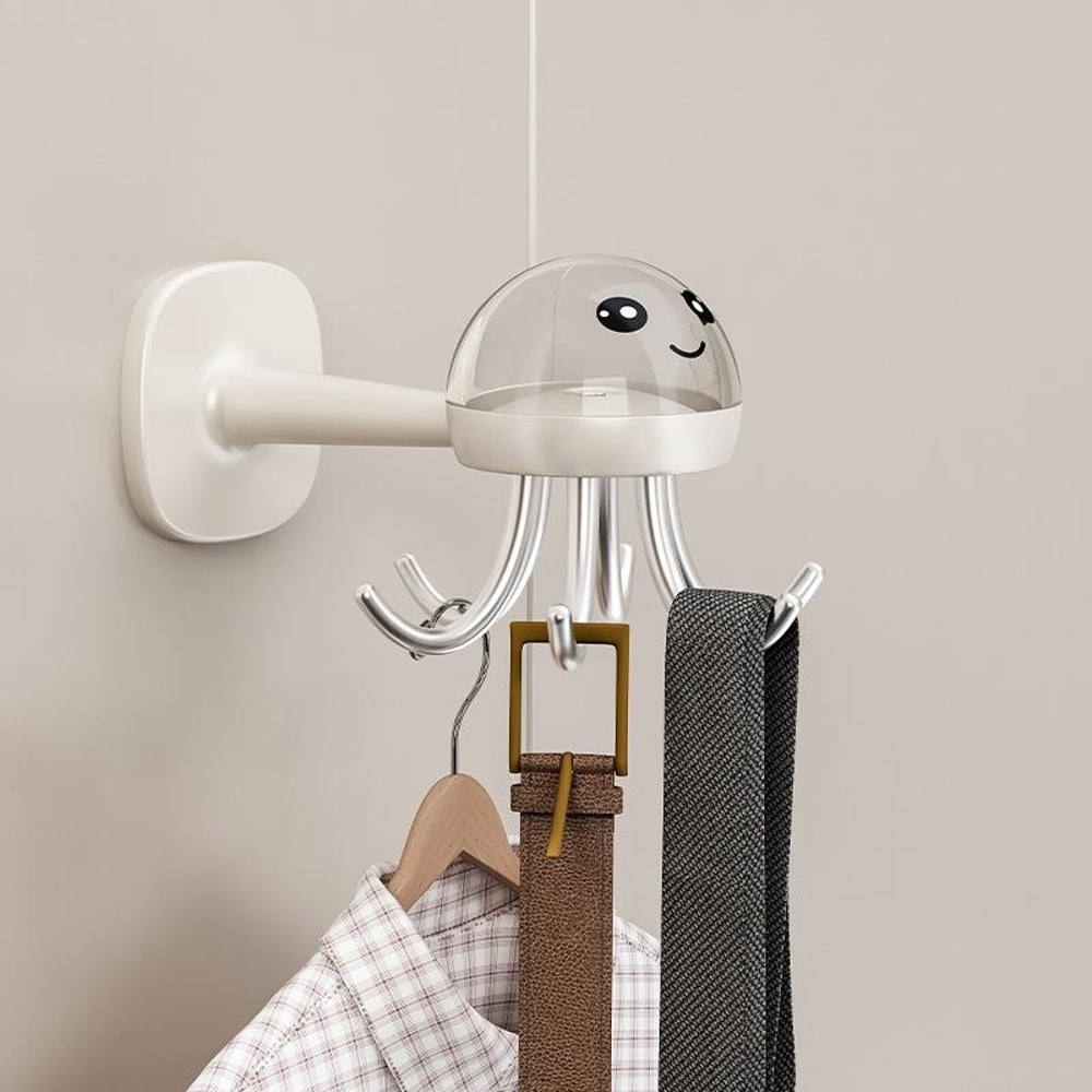 Multifunctional Rotating Kitchen Hook Rack Seamless PunchFree Storage 8