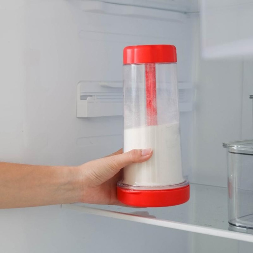 Home Handheld Rotary Flour Sifter Mixing Cup Red Kitchen Baking Gadget 2