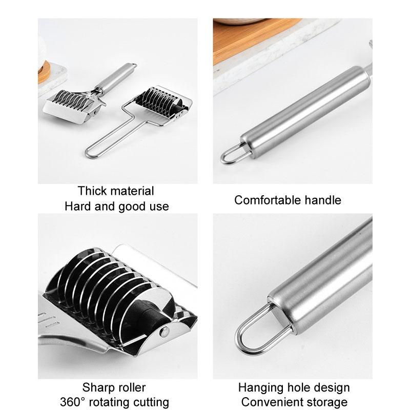 Premium Stainless Steel Roller Noodle Cutter & Vegetable Chopper