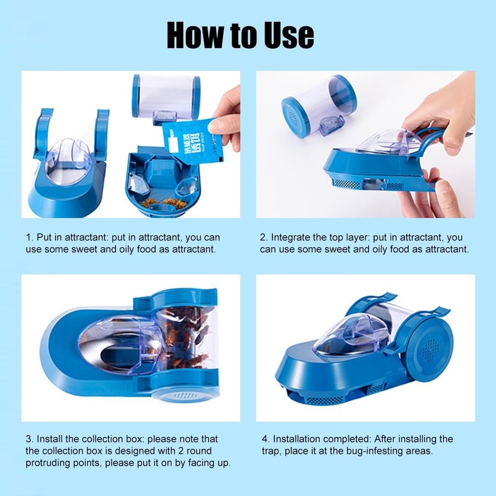 Non Toxic Cockroach Catcher For Kitchen Toilet Safe Insect Trap 7