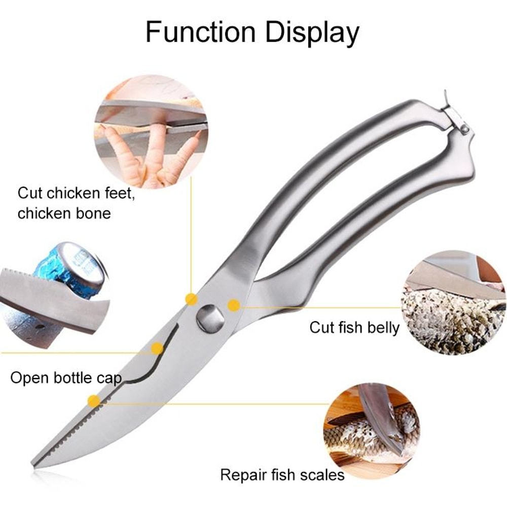 Premium Stainless Steel Kitchen Poultry Fish Shears With Case 6
