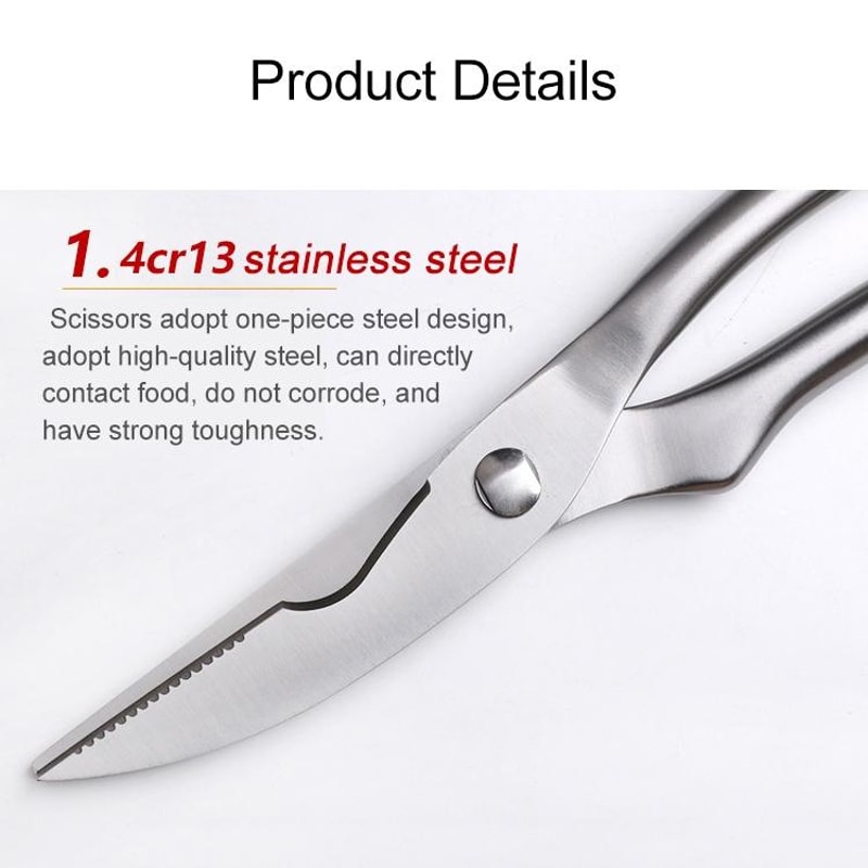 Premium Stainless Steel Kitchen Poultry Fish Shears With Case 8