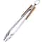 Premium Stainless Steel Food Tongs With Acacia Wood Handle Kitchen Barbecue Clip 0