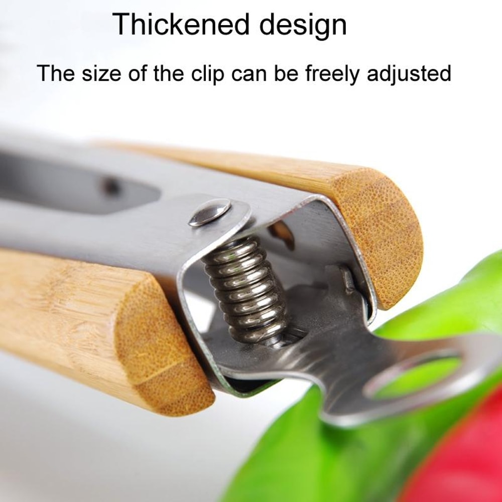 Premium Stainless Steel Food Tongs With Acacia Wood Handle Kitchen Barbecue Clip 3