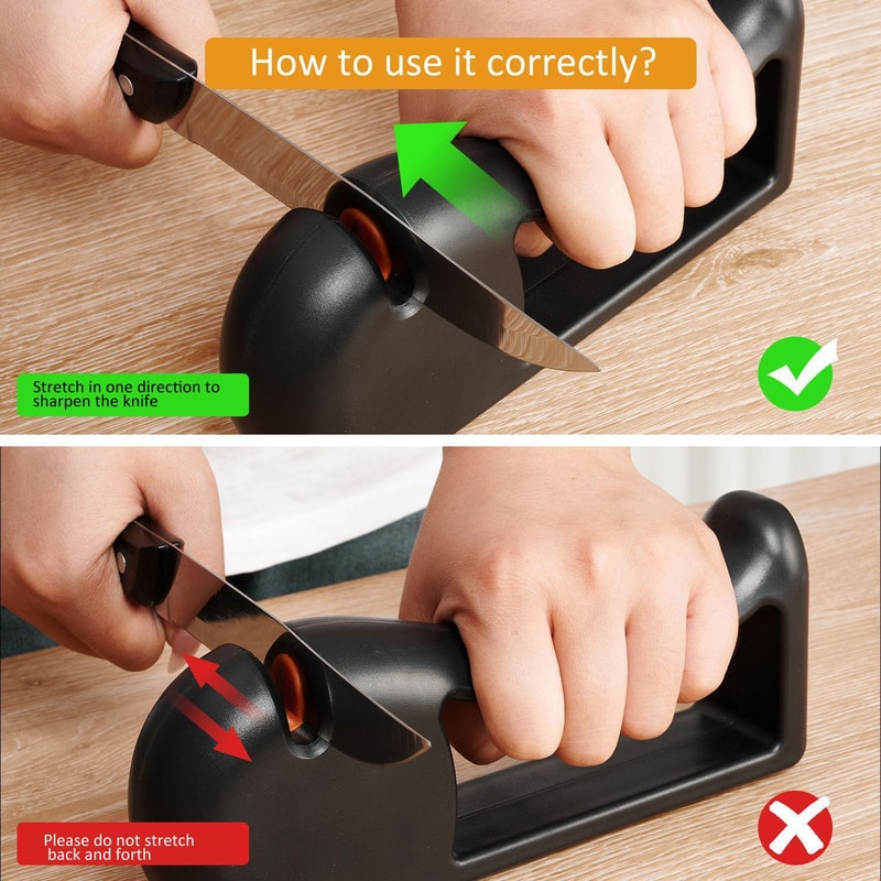 Professional Rotating Knife Sharpener With Coarse Medium Fine Serrated Modes 4