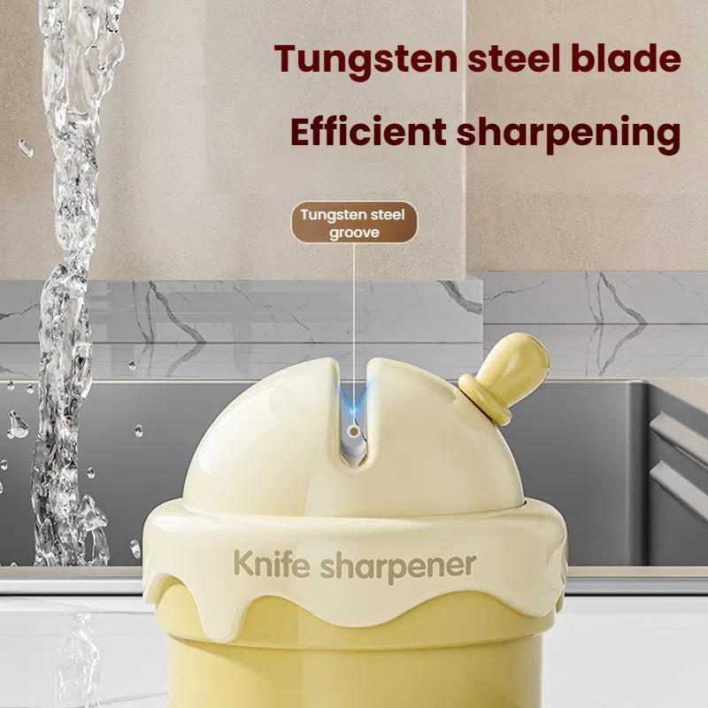 Premium Suction Cup Knife Sharpener for Kitchen & Scissors Quick & Safe Sharpening