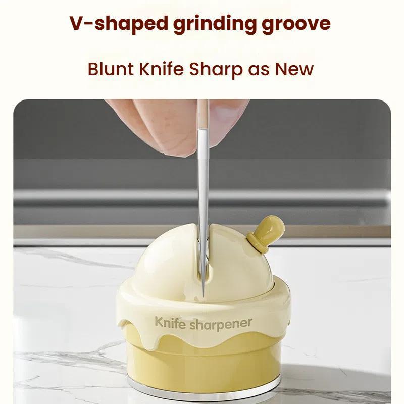 Premium Suction Cup Knife Sharpener for Kitchen & Scissors Quick & Safe Sharpening