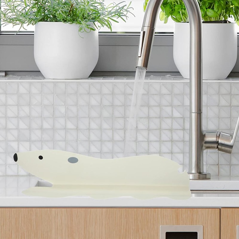 Cartoon Bear Kitchen Sink Splash Guard Suction Cup Water Deflector
