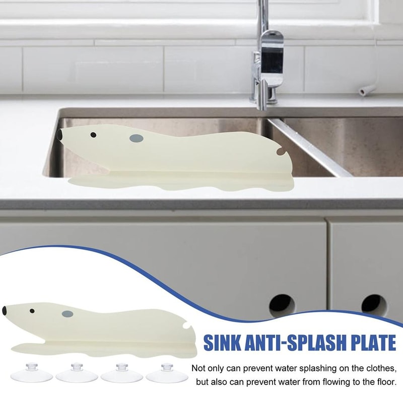 Cartoon Bear Kitchen Sink Splash Guard Suction Cup Water Deflector