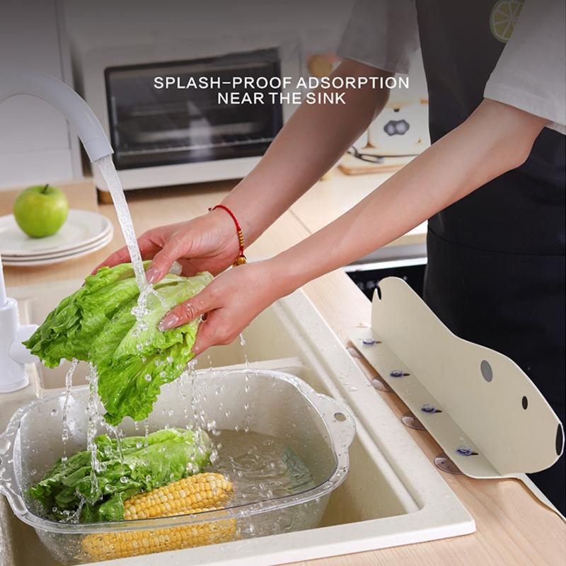 Cartoon Bear Kitchen Sink Splash Guard Suction Cup Water Deflector