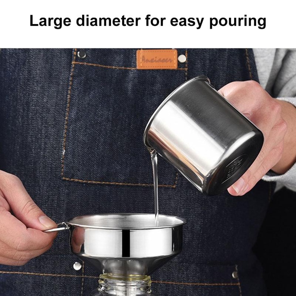 Premium Stainless Steel Funnel For Kitchen Oil Wine And Liquids 3