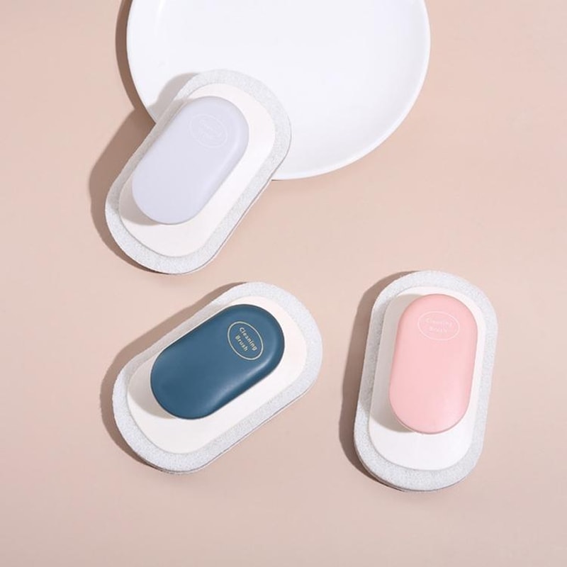 Multi Function Kitchen Sponge Brush With Ergonomic Handle Wash Dishes Clean Counters 3