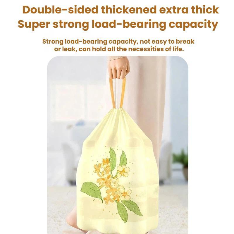 Heavy Duty Drawstring Garbage Bags with Tear Free Handles