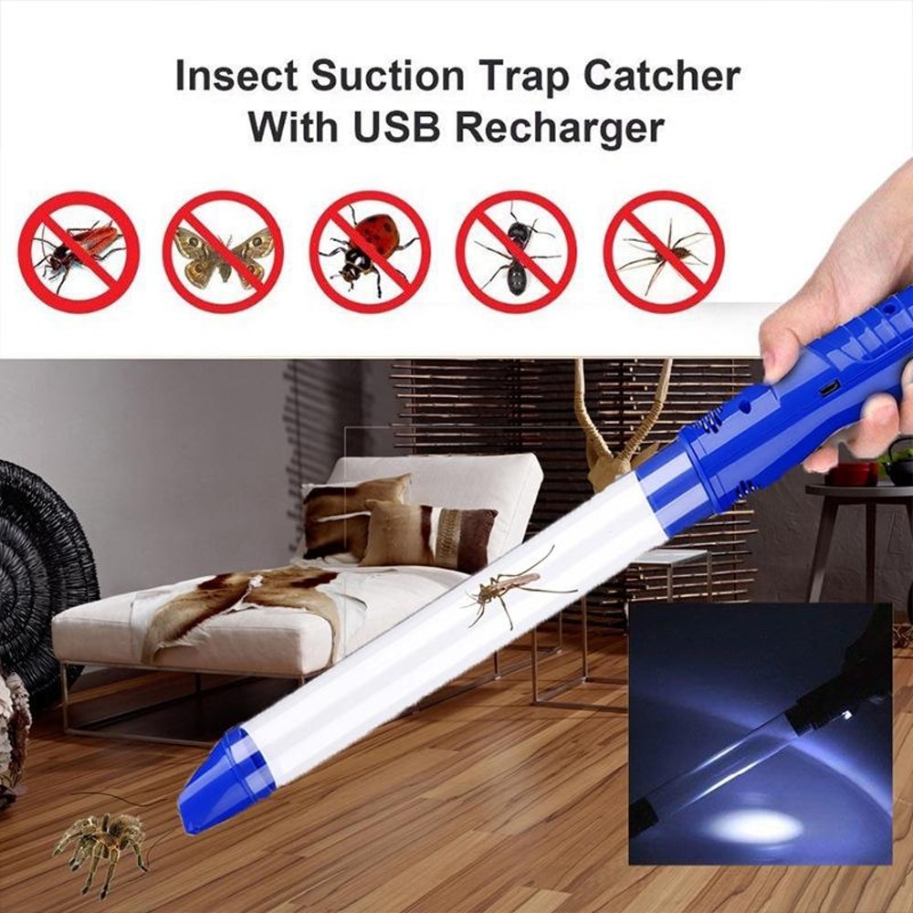 USB Rechargeable Electric Bug Catcher With LED Light Suction Trap 10