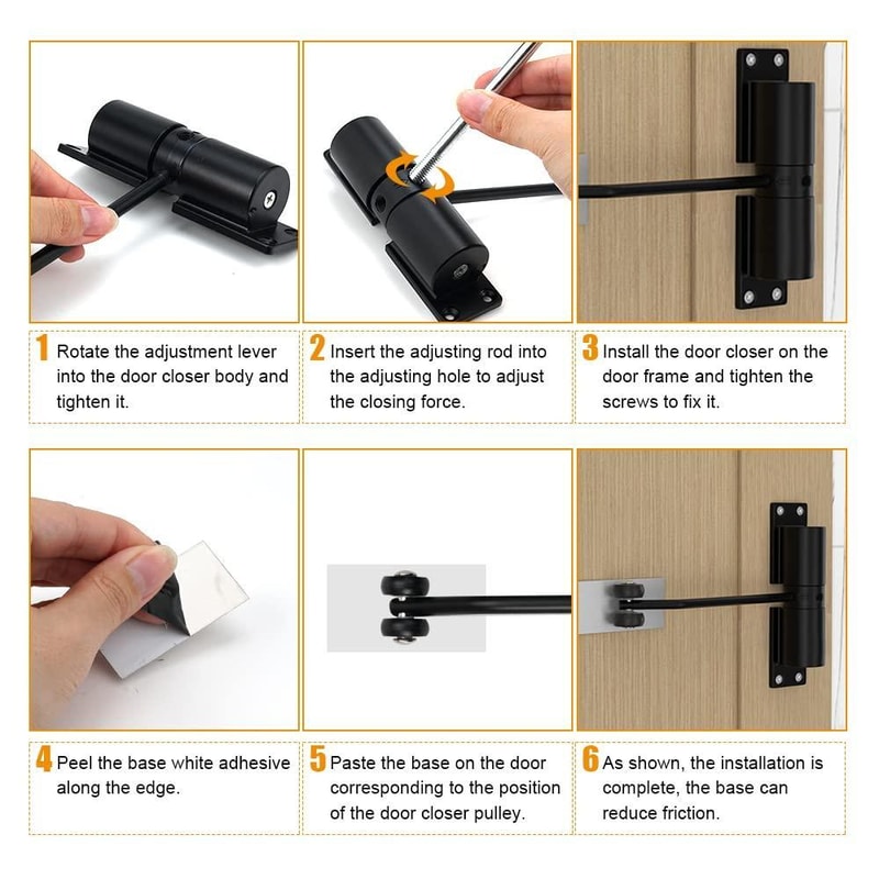 Silent Automatic Door Closer With Push Pull AntiCollision Spring 5