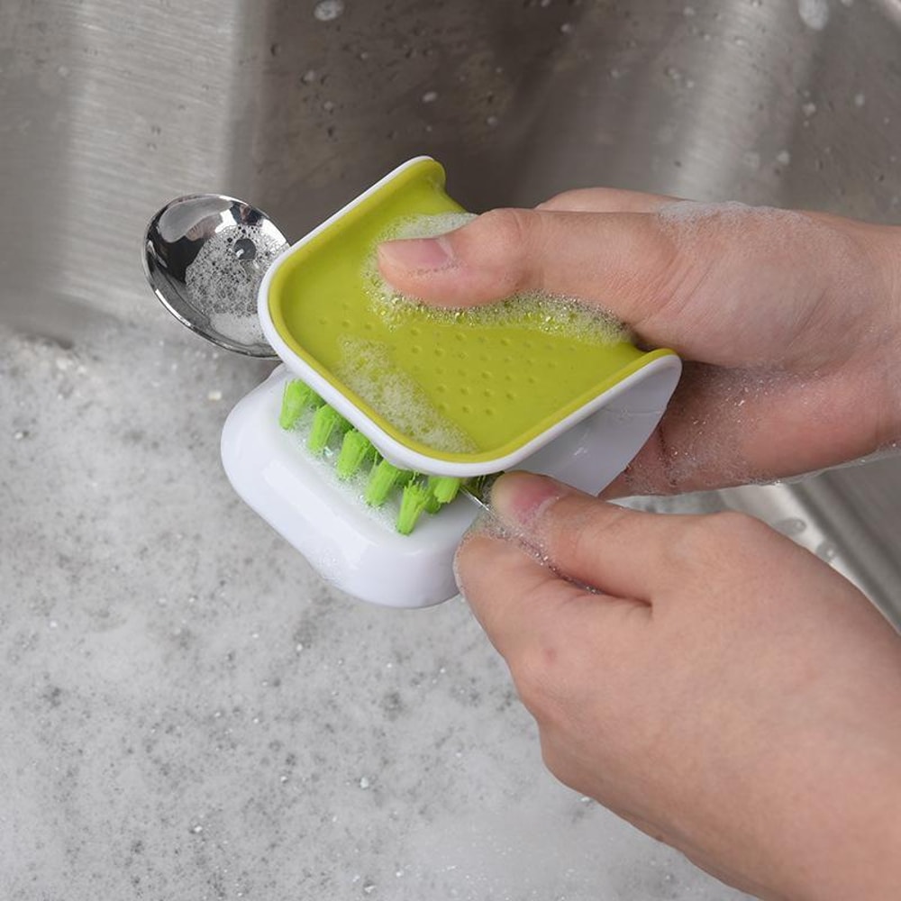 Premium U Shaped Knife Cleaning Brush Dual Sided Utensil Scrubber for Safe Kitchen Cleaning