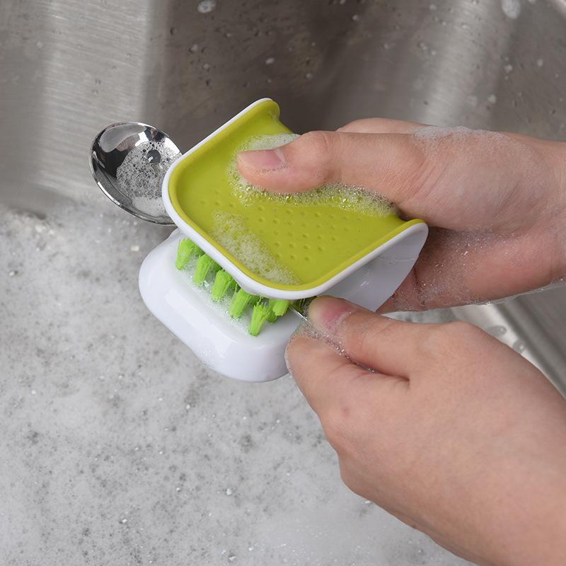 Premium U Shaped Knife Cleaning Brush Dual Sided Utensil Scrubber for Safe Kitchen Cleaning