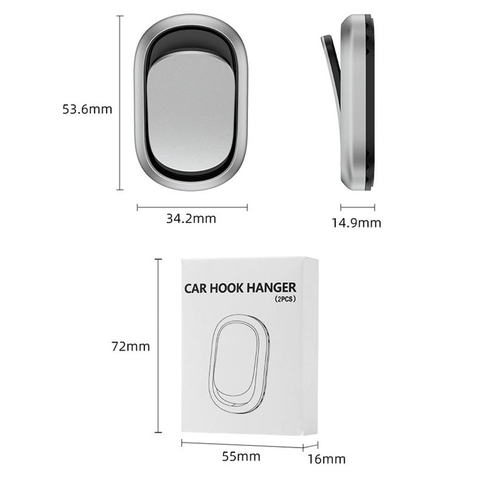 Premium Metal Invisible Car Interior Storage Hooks Adhesive Car Hooks Set 3