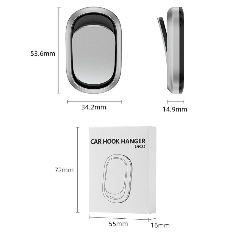 Premium Metal Invisible Car Interior Storage Hooks Adhesive Car Hooks Set 3