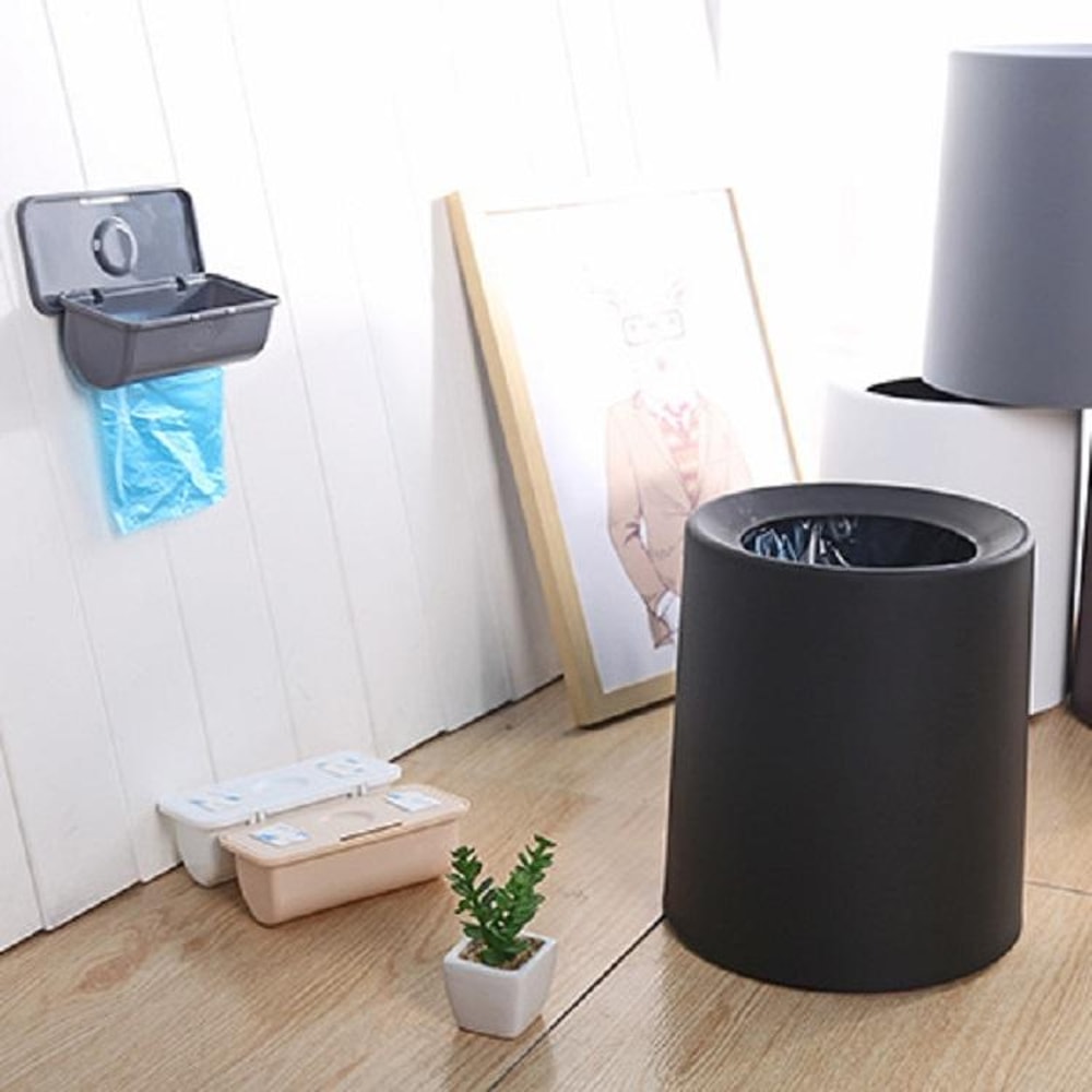 Wall Mounted Removable Garbage Bag Storage Box Space Saving Organizer