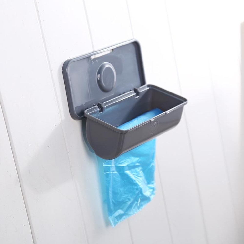 Wall Mounted Removable Garbage Bag Storage Box Space Saving Organizer